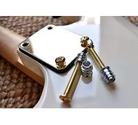 Nectite Viti per manico chitarra e inserti filettati - Oro - per Fender Stratocaster e Telecaster - M4 × 40 mm per basso Fender-style, set da 4 con attrezzi per il montaggio