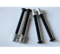 Nectite Viti per Manico Chitarra & Inserti Filettati - Nero - per Fender Stratocaster & Telecaster - M5 × 45 mm testa grande, set da 4 con attrezzo di montaggio