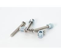 Nectite Viti per Manico Chitarra & Inserti Filettati - Nichel - per Fender Stratocaster & Telecaster - M4 × 35 mm corto, set da 4 con attrezzo di montaggio