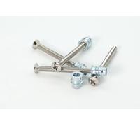 Nectite Viti per Manico Chitarra & Inserti Filettati - Nichel - per Fender Stratocaster & Telecaster - M4 × 45 mm, set da 4 con utensile di montaggio