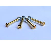 Nectite Viti per Manico Chitarra & Inserti Filettati - Oro - per Fender Stratocaster & Telecaster - M4 × 45 mm, set da 4 con utensile di montaggio