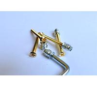 Nectite Viti per Manico Chitarra & Inserti Filettati - Oro - per Fender Stratocaster & Telecaster - M5 × 35 mm corto, set da 4 con utensile di montaggio