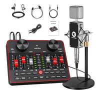 neculogy Pacchetto di apparecchiature per podcast, condensatore BM-800 con cambia voce, pacchetto studio di registrazione - Pacchetto microfono podcast per laptop, streaming/trasmissione in