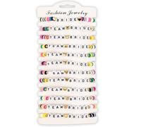 NECXON 12 braccialetti Team Bride morbidi in ceramica con perline, braccialetti da sposa per addio al nubilato e damigella d'onore per matrimoni e addii al nubilato