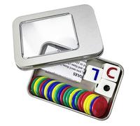 NECXON Set da gioco di dadi centrale sinistro/destro, gioco di dadi LCR comprendente 3 dadi 40 gettoni colorati con scatola di immagazzinaggio per il gioco di picnic in campeggio