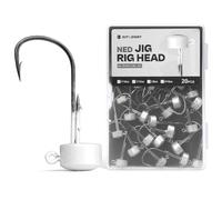 Ned Rig Jig Heads, confezione da 20 ami a fungo Finesse, per pesca alla spigola, 1/16 once, bianco perla