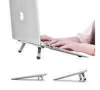 Nediea - Supporto pieghevole per computer portatile, inclinabile, in alluminio, compatibile con MacBook Air Pro, Dell XPS, HP, Lenovo More 10-15.6", colore: Argento