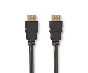 Nedis 1080p 60Hz 10.2 Gbps PVC Alta Velocità HDMI Cavo con Ethernet Connettore, 2 Metri Lunghezza, Nero