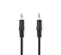 Nedis 3.5 mm Maschio a 3.5 mm Maschio Nichel Placcato Girare Stereo Audio Cavo, 0.50 Metri Lunghezza, Nero
