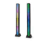 Nedis, 64 LED RGB Gaming Light Duo Pack per Desktop / Laptop con microfono, Nero