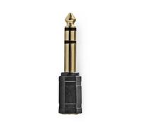 Nedis, Adattatore audio diritto da 6,35 mm maschio a 3,5 mm femmina, Nero / Oro