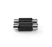 Nedis, Adattatore audio stereo 2 RCA femmina a femmina Connessione stabile, Nero