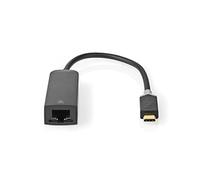 Nedis Adattatore di rete USB, supporto Type-C e Gigabit Ethernet, Plug and Play - Converti una porta USB-C in una porta RJ45 con questo adattatore USB-C