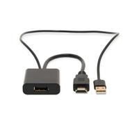 Nedis Adattatore HDMI - HDMI maschio - DisplayPort maschio/spina USB-A - placcato oro - dritto - PVC - nero - 1 pezzo - scatola