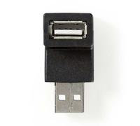 NEDIS Adattatore USB-A | USB 2.0 | spina USB-A | presa USB-A | 480 Mbps | Rotondo | Nichelato | PVC | Nero | Scatola