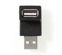 Nedis Adattatore USB-A | USB 2.0 | spina USB-A | presa USB-A | 480 Mbps | Rotondo | Nichelato | PVC | Nero | Scatola