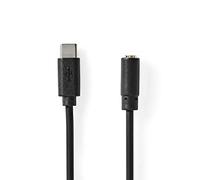 NEDIS Adattatore USB-C™ | USB 2.0 | spina USB-C™ | presa da 3,5 mm | 1,00 m | rotondo | nichelato | PVC | nero | busta