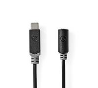 NEDIS Adattatore USB-C™ | USB 2.0 | spina USB-C™ | presa da 3,5 mm | 1,00 m | rotondo | placcato oro | PVC | nero | scatola