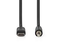NEDIS Adattatore USB-C - USB 2.0 - Spina USB-C - Spina 3.5 mm - 1.00 m - Rotondo - Nichelato - Nero - Etichetta