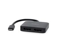 NEDIS Adattatore USB-C - USB 3.2 Gen 1 - Spina USB-C - 2 X Displayport Female - 4K@60Hz - 0,20 m - Rotondo - Nichelato - PVC - Nero - Scatola