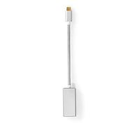 Nedis Adattatore USB | USB 3.2 Gen 1 | USB-C ™ maschio | DisplayPort femmina | 5 Gbps | 0.20 m | Tondo | Placcato oro | Intrecciato/Nylon | Argento | Confezione con finestra 0.20 m Argento
