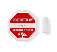 Nedis Allarme ultra sottile per porta finestra, sensore di contatto magnetico, interruttore on/off, pulsante test batteria, durata della batteria 1 anno, supporto adesivo, bianco, include 2 batterie