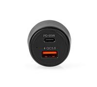 NEDIS Auto-Ladegerät 65 W 2.0 3.0 3.25 A - Dispositivo di utilizzo: 2, Tipo di Porta: USB-A/USB-C™, Spannungs Automatici