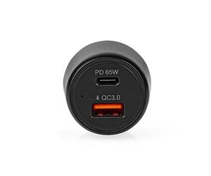 Nedis Auto-Ladegerät 65 W 2.0 3.0 3.25 A - Dispositivo di utilizzo: 2, Tipo di Porta: USB-A/USB-C™, Spannungs Automatici
