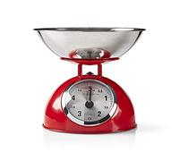 BILANCIA MECCANICA PROFESSIONALE IN ACCIAIO STILE RETRO' ROSSA 5KG NEDIS ITALIA