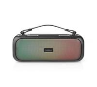 Nedis Bluetooth® Party Boombox | 4.5 hrs | 2.0 | 30 W | Riproduzione multimediale: AUX/USB | IPX5 | Collegabile | Maniglia | Luce per feste | Nero