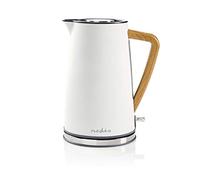 Nedis Bollitore, Elegante Design Retrò, Capienza 1,7 L, Filtro Anticalcare, Base Girevole a 360° senza Fili e Protezione contro l'Ebollizione a Secco, Bianco