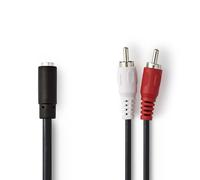 Cavo audio Nedis CAGB22255BK02 2 x RCA maschio 3,5mm femmina 0,2 m nero