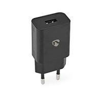 Nedis Caricabatteria da parete | 1 x 2,4 A | Numero di uscite: 1 | Tipo di porta: 1 x USB-A | Cavo non incluso | 12 W | Tensione di uscita semplice nero
