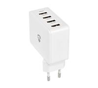 Nedis, Caricatore 24W 4 Porte USB-A 2.4A Rapido Smartphone e Tablet, Bianco
