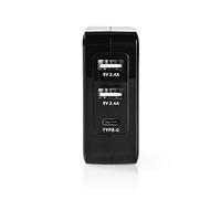 Nedis Caricatore da parete 4.8 A 3 uscite 2x USB-A + 1x