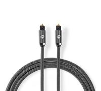 Nedis Cavo audio ottico | TosLink Maschio | TosLink Maschio | Tondo | Tessuto di cotone | Grigio piombo | Confezione con finestra 1.00 m 1.00 m