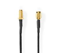 NEDIS Cavo antenna - femmina SMA - maschio SMA - placcato oro - 50 Ohm - schermatura singola - 0,50 m - rotondo - intrecciato - nero - etichetta