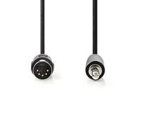 NEDIS Cavo audio DIN - Connettore DIN 5 pin - Connettore 3,5 mm - Nichelato - 2,00 m - Rotondo - PVC - Nero - Etichetta