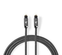 Nedis Cavo audio ottico | TosLink Maschio | TosLink Maschio | Tondo | Tessuto di cotone | Grigio piombo | Confezione con finestra 1.00 m 1.00 m