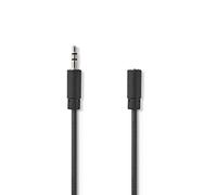 NEDIS Cavo Audio Stereo | 3,5 mm Maschio | 3,5 mm Femmina | Placcato Nickel | Tondo | Nero | Scatola 10.0 m 10.0 m