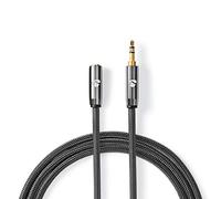 Nedis Cavo audio stereo | 3,5 mm maschio | 3,5 mm femmina | Placcato oro | Tondo | Grigio/Grigio piombo | Confezione con finestra 5.00 m 5.00 m