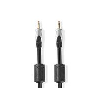 NEDIS Cavo Audio Stereo | 3,5 mm Maschio | 3,5 mm Maschio | Placcato Oro | Tondo | Antracite | A Conchiglia 5.00 m 5.00 m