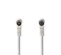 NEDIS Cavo coassiale | IEC (Coassiale) Maschio | IEC (Coassiale) Femmina | Placcato Nickel | 120 Db | 75 Ohm | Quad schermato | 10.0 m | Tondo | PVC | Bianco | Label
