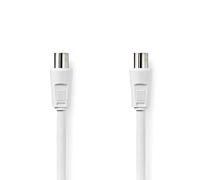 Nedis Cavo coassiale | IEC (coassiale) maschio | IEC (coassiale) maschio | Placcato nickel | 75 Ohm | Doppio schermo | Tondo | PVC | Polybag 10.0 m Bianco