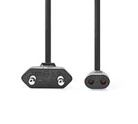 Nedis Cavo di alimentazione - Euro Maschio - IEC-320-C1 - Dritto - Nichelato - 2.00 m - Arrotolato - PVC - Nero - Etichetta