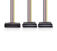 NEDIS Cavo di alimentazione interno, spina SATA a 15 pin, 2 prese SATA a 15 pin, placcato oro, 0,15 m, rotondo, PVC, multicolore, scatola