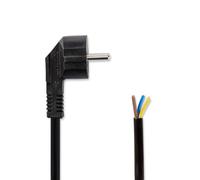 Nedis Cavo di alimentazione | Spina di contatto di protezione | Open | Diritto | Nichelato | 1,80 m | Rotondo | Neoprene | Nero | Etichetta