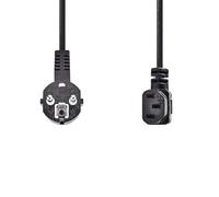 Nedis Cavo di alimentazione - Spina di protezione - IEC-320-C13 - Angolato - Nichelato - 10.0 m - Rotondo - PVC - Nero - Etichetta