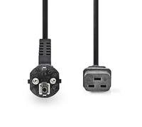 Nedis Cavo di alimentazione - Spina di protezione - IEC-320-C19 - Angolato - Dritto - Nichelato - 2.00 m - Rotondo - PVC - Nero - Etichetta