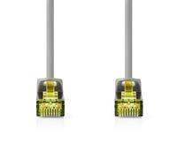 NEDIS Cavo di rete Cat 8.1 - S/FTP - Connettore RJ45-0,50 m - Rotondo - LSZH - Grigio - Etichetta